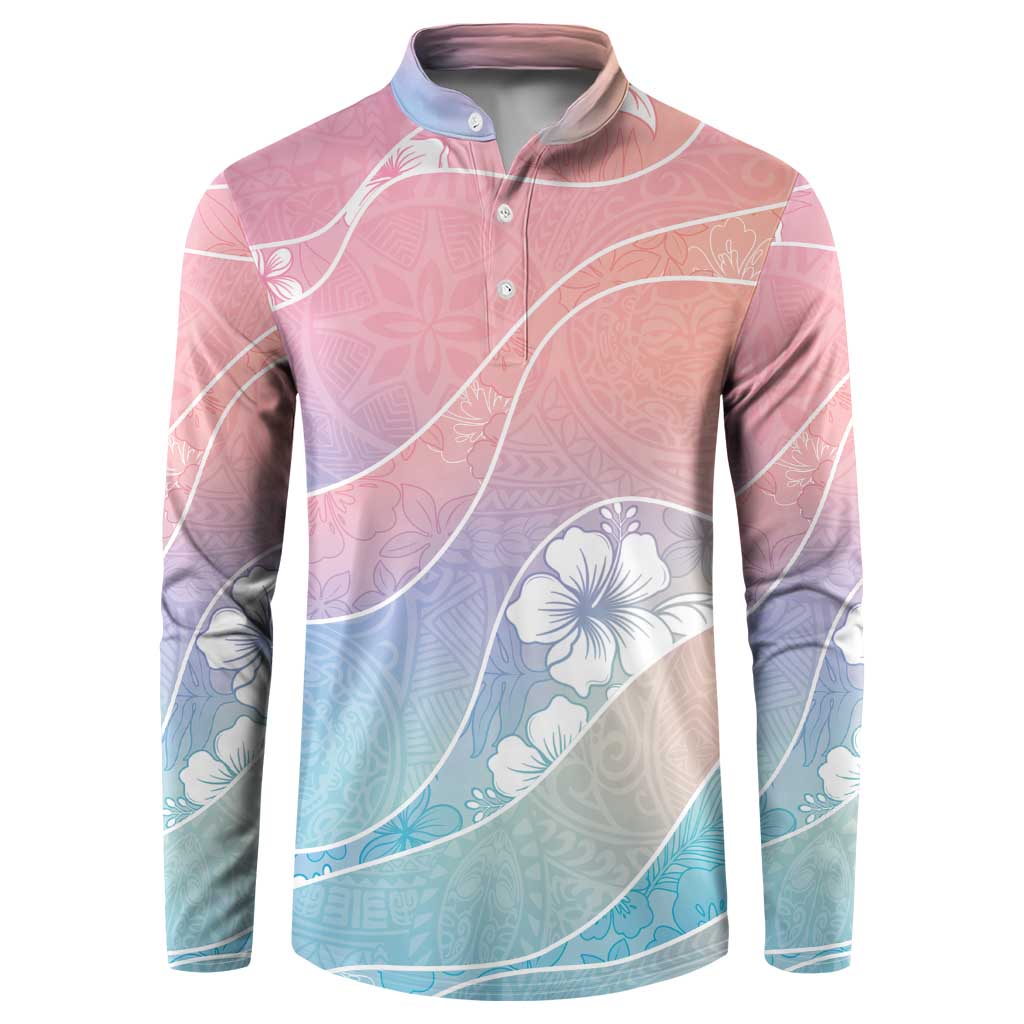 Aloha Hawaii Floral Tapa Button Sweatshirt Patchwork Pastel Candy - Polynesian Pride