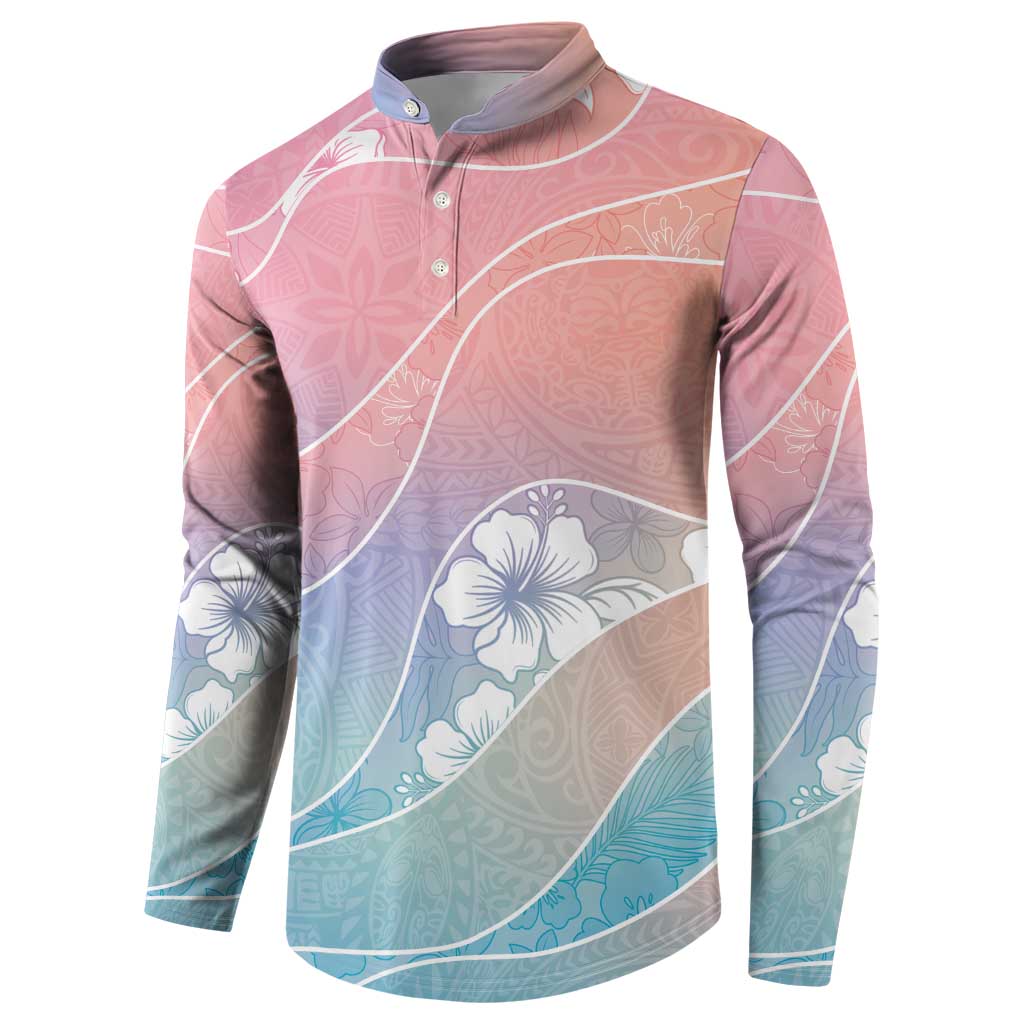 Aloha Hawaii Floral Tapa Button Sweatshirt Patchwork Pastel Candy - Polynesian Pride