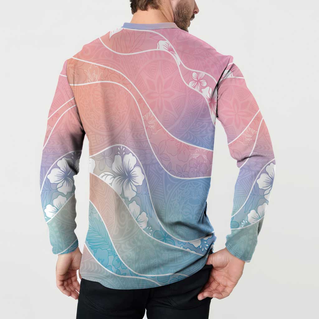 Aloha Hawaii Floral Tapa Button Sweatshirt Patchwork Pastel Candy - Polynesian Pride