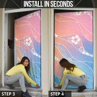 Aloha Hawaii Floral Tapa Door Cover Patchwork Pastel Candy - Polynesian Pride