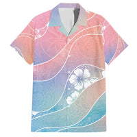 Aloha Hawaii Floral Tapa Family Matching Long Sleeve Bodycon Dress and Hawaiian Shirt Patchwork Pastel Candy - Polynesian Pride