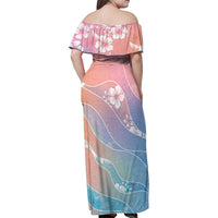 Aloha Hawaii Floral Tapa Family Matching Off Shoulder Maxi Dress and Hawaiian Shirt Patchwork Pastel Candy - Polynesian Pride