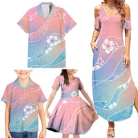 Aloha Hawaii Floral Tapa Family Matching Summer Maxi Dress and Hawaiian Shirt Patchwork Pastel Candy - Polynesian Pride