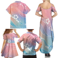 Aloha Hawaii Floral Tapa Family Matching Summer Maxi Dress and Hawaiian Shirt Patchwork Pastel Candy - Polynesian Pride