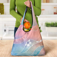 Aloha Hawaii Floral Tapa Grocery Bag Patchwork Pastel Candy - Polynesian Pride