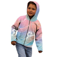 Aloha Hawaii Floral Tapa Kid Hoodie Patchwork Pastel Candy - Polynesian Pride