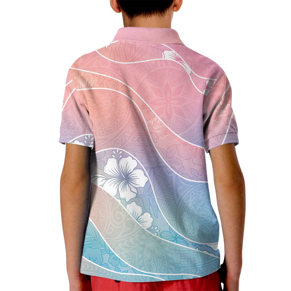 Aloha Hawaii Floral Tapa Kid Polo Shirt Patchwork Pastel Candy - Polynesian Pride