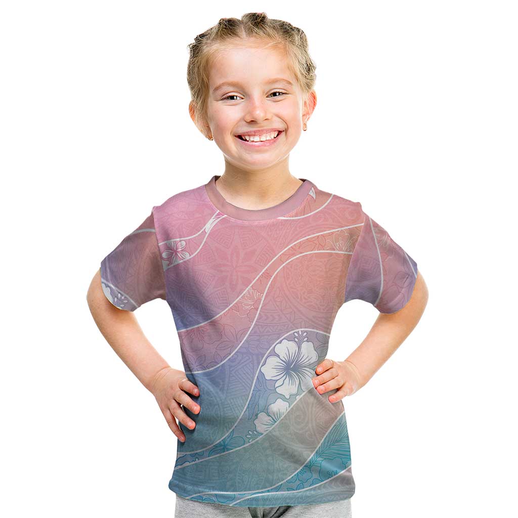 Aloha Hawaii Floral Tapa Kid T Shirt Patchwork Pastel Candy - Polynesian Pride