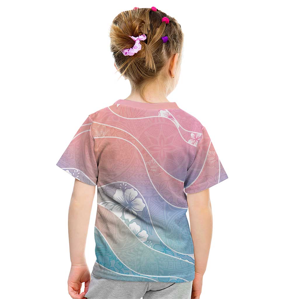 Aloha Hawaii Floral Tapa Kid T Shirt Patchwork Pastel Candy - Polynesian Pride