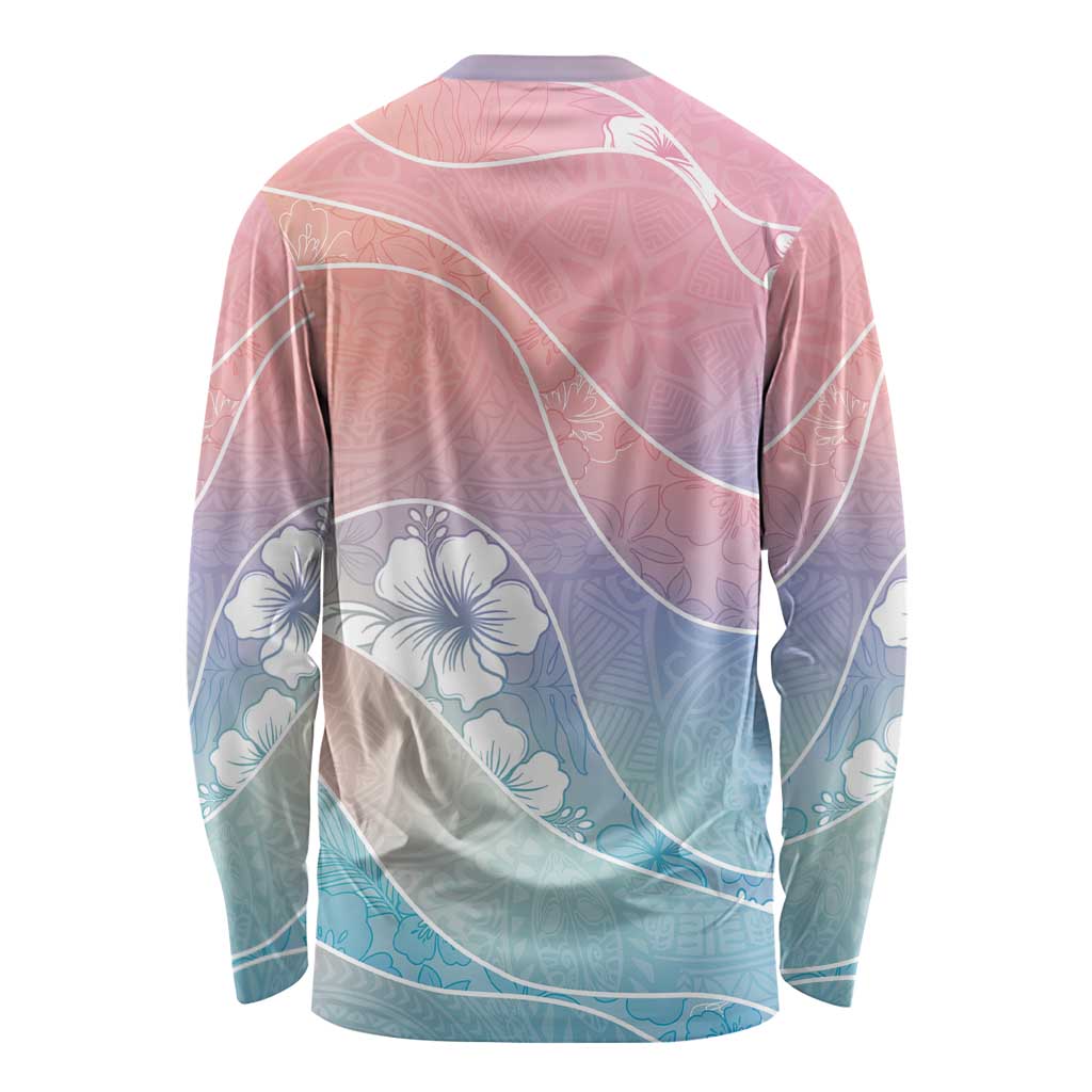 Aloha Hawaii Floral Tapa Long Sleeve Shirt Patchwork Pastel Candy - Polynesian Pride