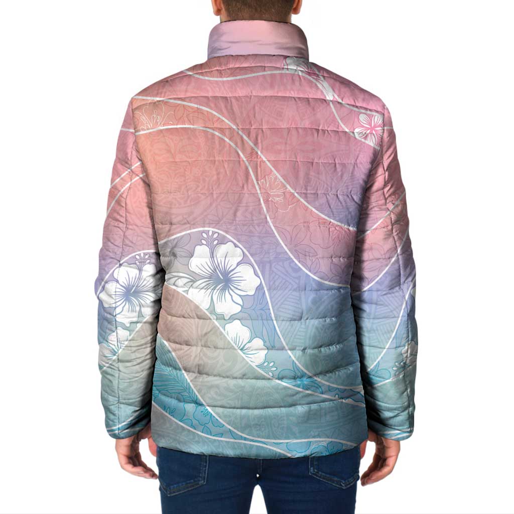 Aloha Hawaii Floral Tapa Padded Jacket Patchwork Pastel Candy - Polynesian Pride