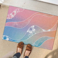 Aloha Hawaii Floral Tapa Rubber Doormat Patchwork Pastel Candy - Polynesian Pride