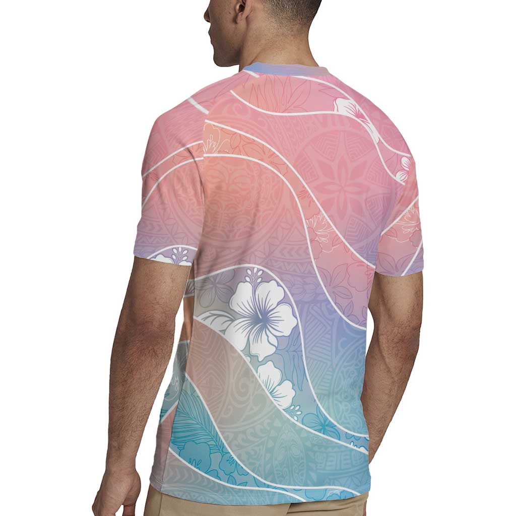 Aloha Hawaii Floral Tapa Rugby Jersey Patchwork Pastel Candy - Polynesian Pride