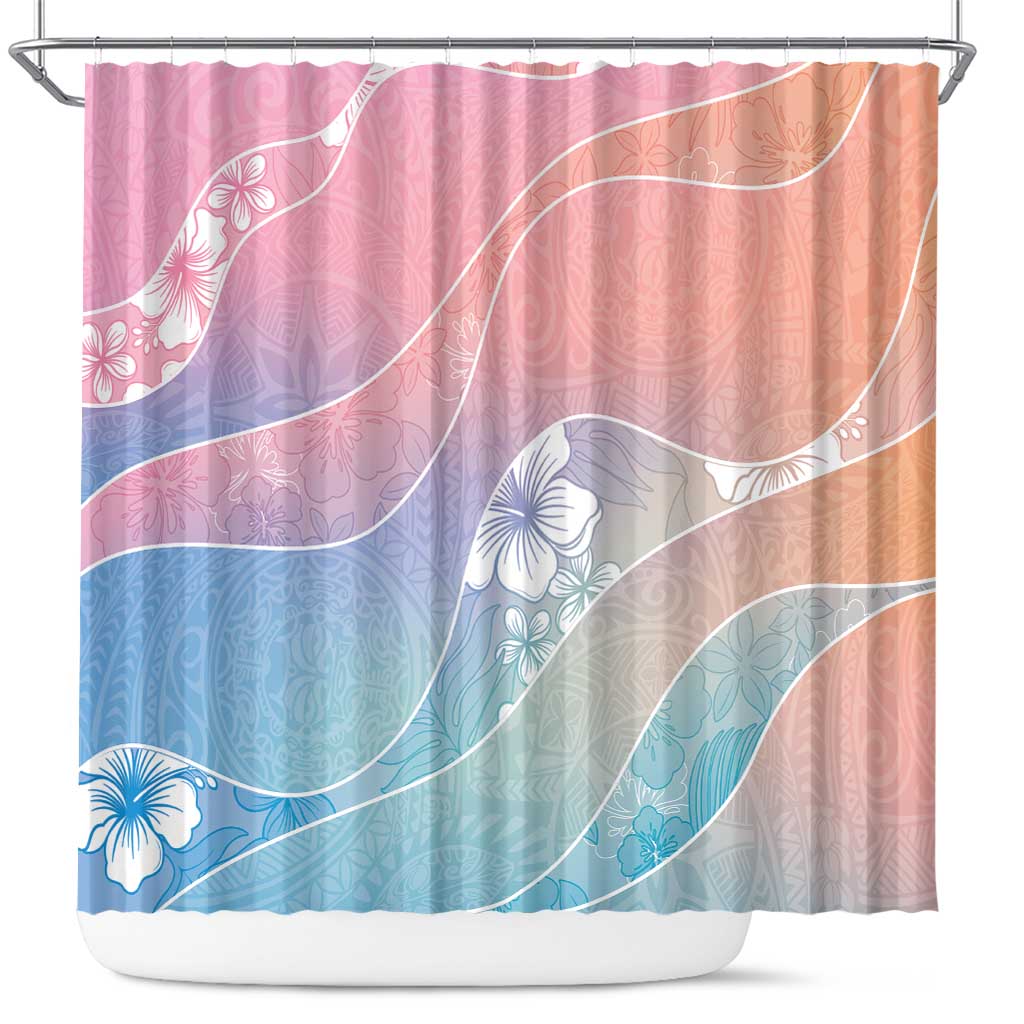Aloha Hawaii Floral Tapa Shower Curtain Patchwork Pastel Candy LT7 Pastel - Polynesian Pride