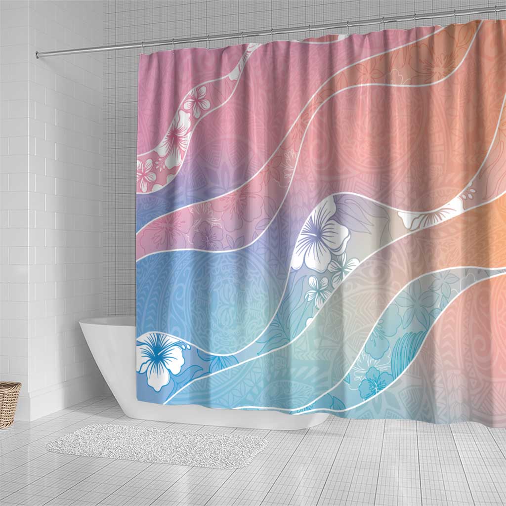 Aloha Hawaii Floral Tapa Shower Curtain Patchwork Pastel Candy - Polynesian Pride