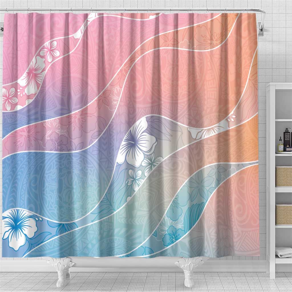Aloha Hawaii Floral Tapa Shower Curtain Patchwork Pastel Candy - Polynesian Pride