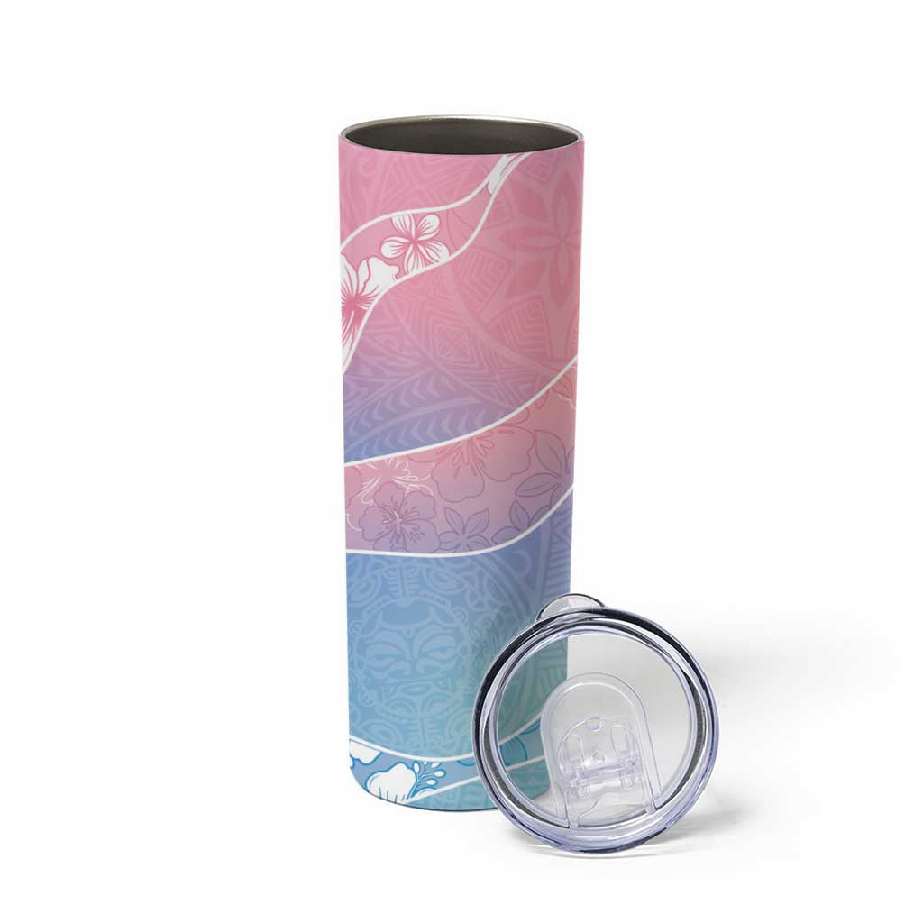 Aloha Hawaii Floral Tapa Skinny Tumbler Patchwork Pastel Candy - Polynesian Pride