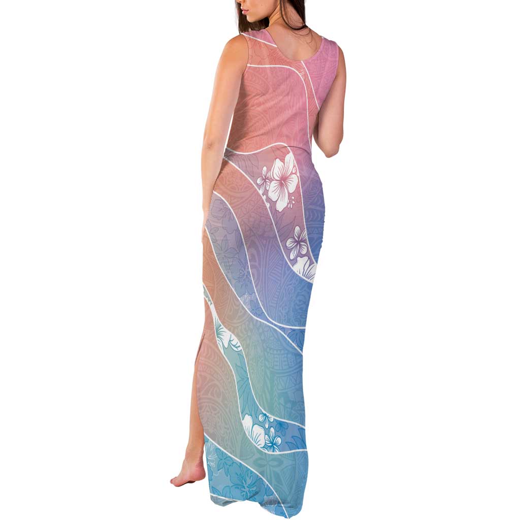 Aloha Hawaii Floral Tapa Tank Maxi Dress Patchwork Pastel Candy - Polynesian Pride