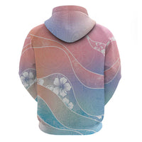 Aloha Hawaii Floral Tapa Zip Hoodie Patchwork Pastel Candy - Polynesian Pride