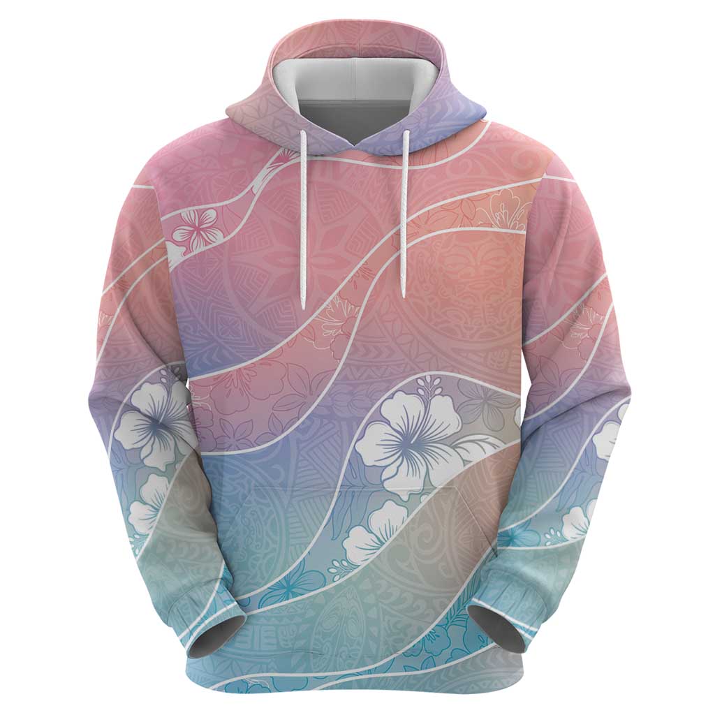Aloha Hawaii Floral Tapa Zip Hoodie Patchwork Pastel Candy - Polynesian Pride