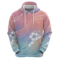 Aloha Hawaii Floral Tapa Zip Hoodie Patchwork Pastel Candy - Polynesian Pride