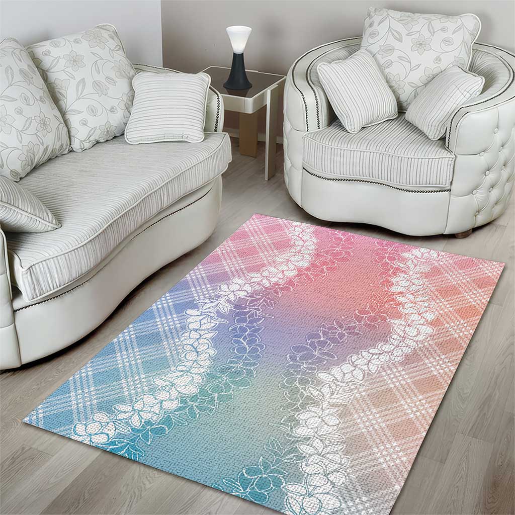 Hawaii Aloha Plumeria Lei Pastel Candy Palaka Area Rug - Polynesian Pride
