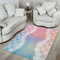 Hawaii Aloha Plumeria Lei Pastel Candy Palaka Area Rug - Polynesian Pride
