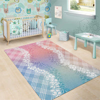 Hawaii Aloha Plumeria Lei Pastel Candy Palaka Area Rug - Polynesian Pride