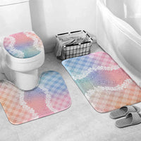 Hawaii Aloha Plumeria Lei Pastel Candy Palaka Bathroom Set - Polynesian Pride