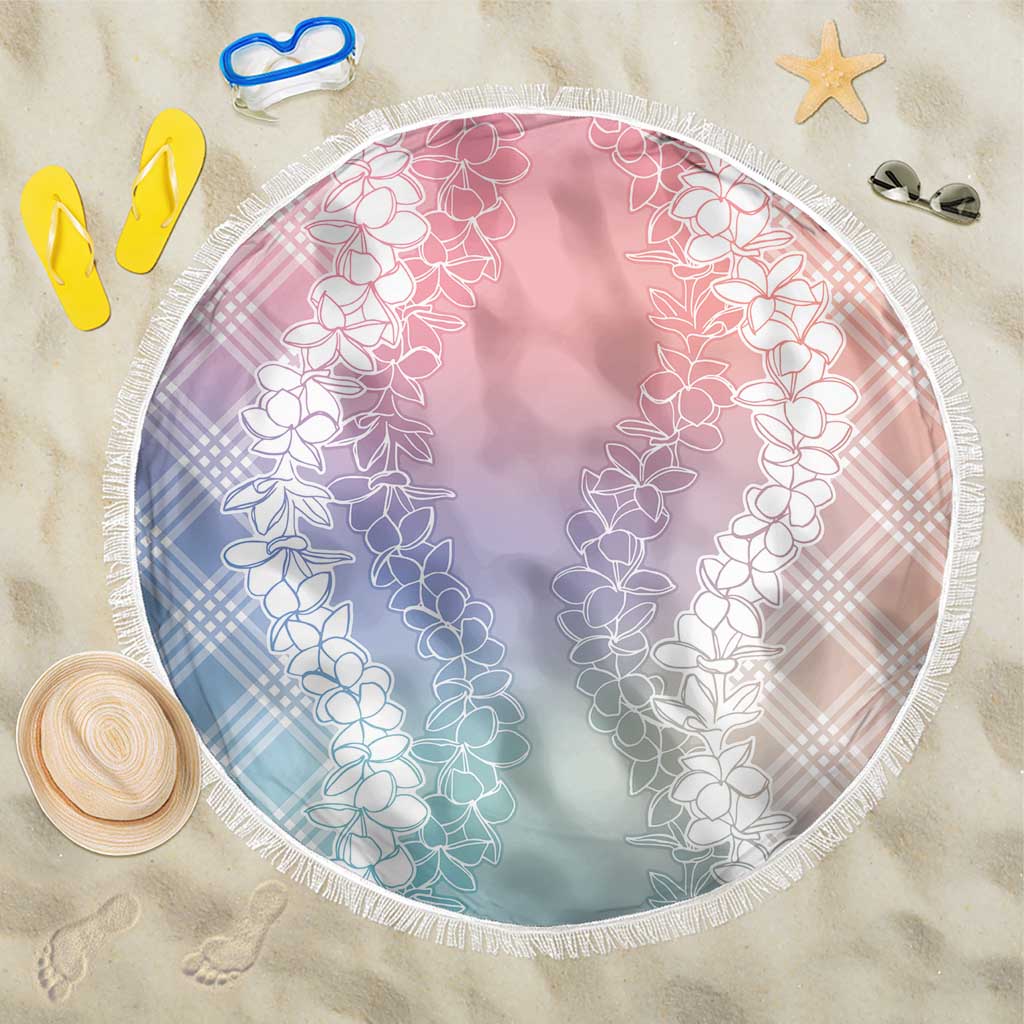 Hawaii Aloha Plumeria Lei Pastel Candy Palaka Beach Blanket - Polynesian Pride