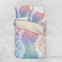 Hawaii Aloha Plumeria Lei Pastel Candy Palaka Bedding Set - Polynesian Pride