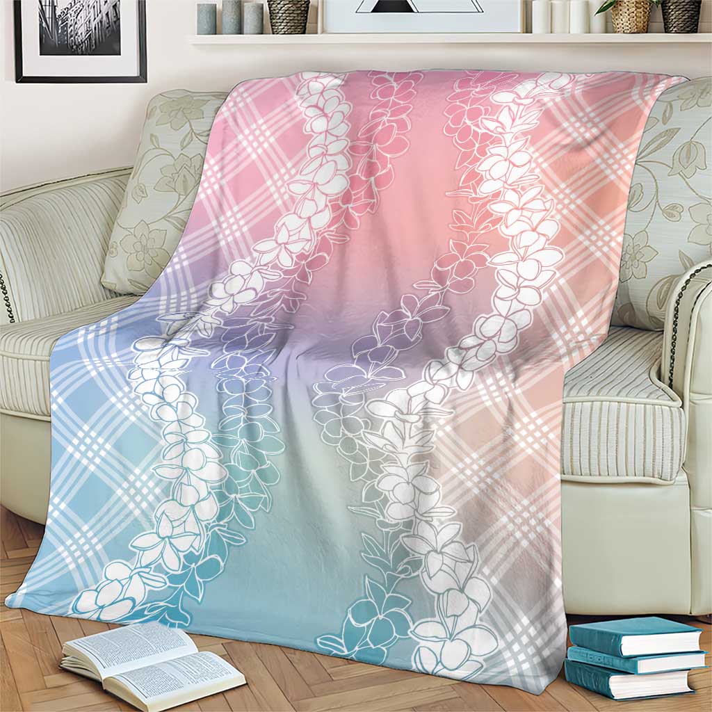 Hawaii Aloha Plumeria Lei Pastel Candy Palaka Blanket - Polynesian Pride
