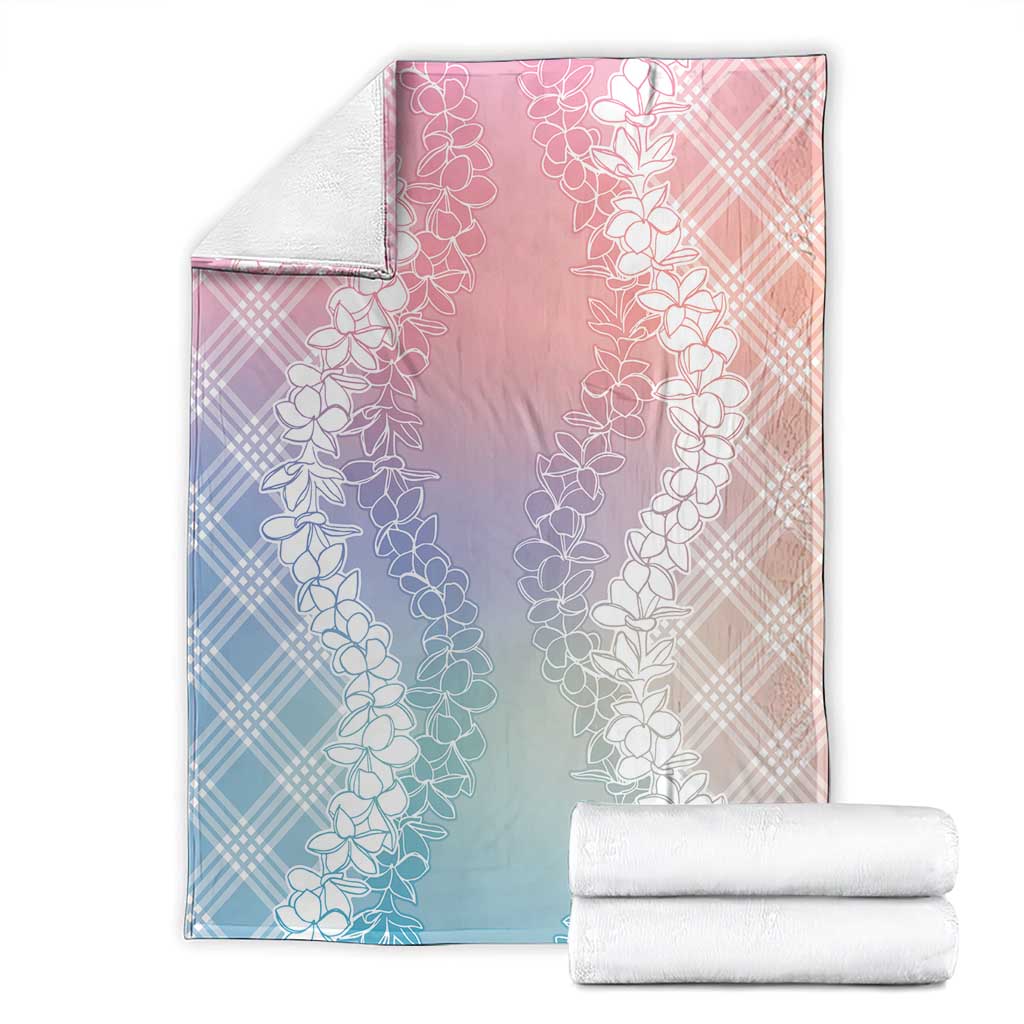 Hawaii Aloha Plumeria Lei Pastel Candy Palaka Blanket - Polynesian Pride