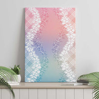 Hawaii Aloha Plumeria Lei Pastel Candy Palaka Canvas Wall Art - Polynesian Pride