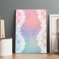 Hawaii Aloha Plumeria Lei Pastel Candy Palaka Canvas Wall Art - Polynesian Pride