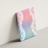 Hawaii Aloha Plumeria Lei Pastel Candy Palaka Canvas Wall Art - Polynesian Pride