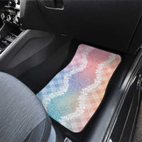Hawaii Aloha Plumeria Lei Pastel Candy Palaka Car Mats - Polynesian Pride