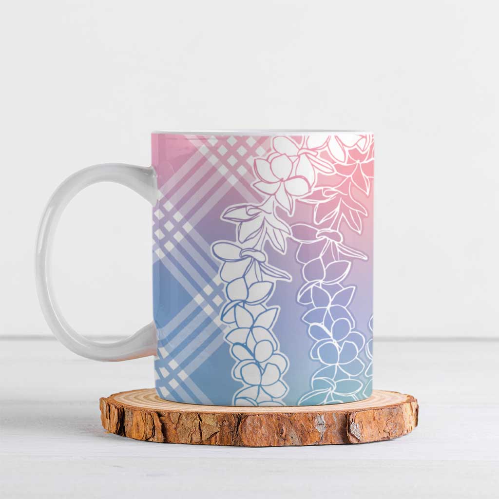 Hawaii Aloha Plumeria Lei Pastel Candy Palaka Ceramic Mug - Polynesian Pride