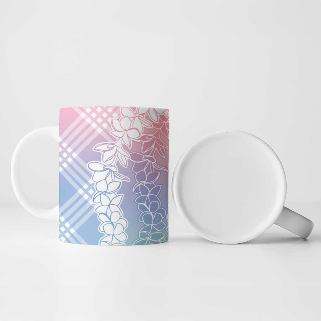 Hawaii Aloha Plumeria Lei Pastel Candy Palaka Ceramic Mug - Polynesian Pride
