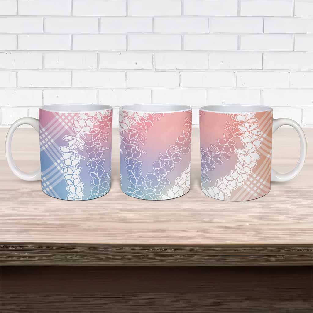 Hawaii Aloha Plumeria Lei Pastel Candy Palaka Ceramic Mug - Polynesian Pride
