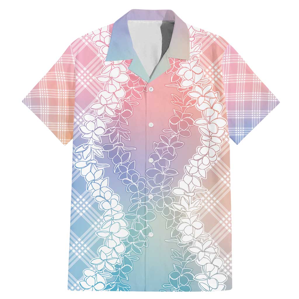 Hawaii Aloha Plumeria Lei Pastel Candy Palaka Family Matching Mermaid Dress and Hawaiian Shirt - Polynesian Pride