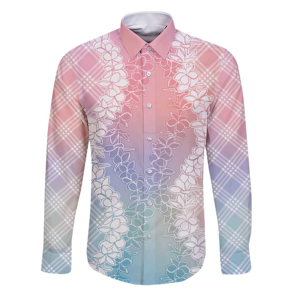 Hawaii Aloha Plumeria Lei Pastel Candy Palaka Family Matching Short Sleeve Bodycon Dress and Hawaiian Shirt - Polynesian Pride