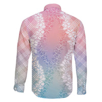 Hawaii Aloha Plumeria Lei Pastel Candy Palaka Family Matching Short Sleeve Bodycon Dress and Hawaiian Shirt - Polynesian Pride