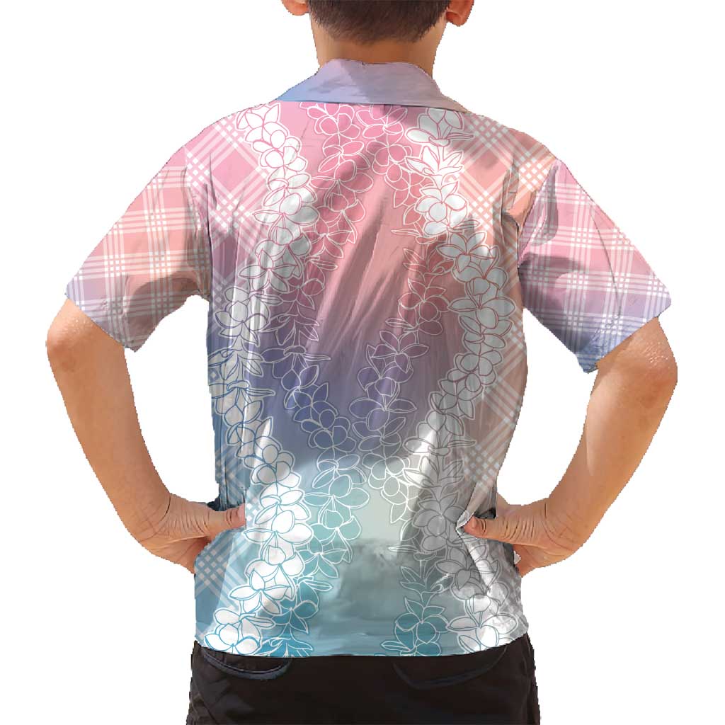 Hawaii Aloha Plumeria Lei Pastel Candy Palaka Family Matching Summer Maxi Dress and Hawaiian Shirt - Polynesian Pride