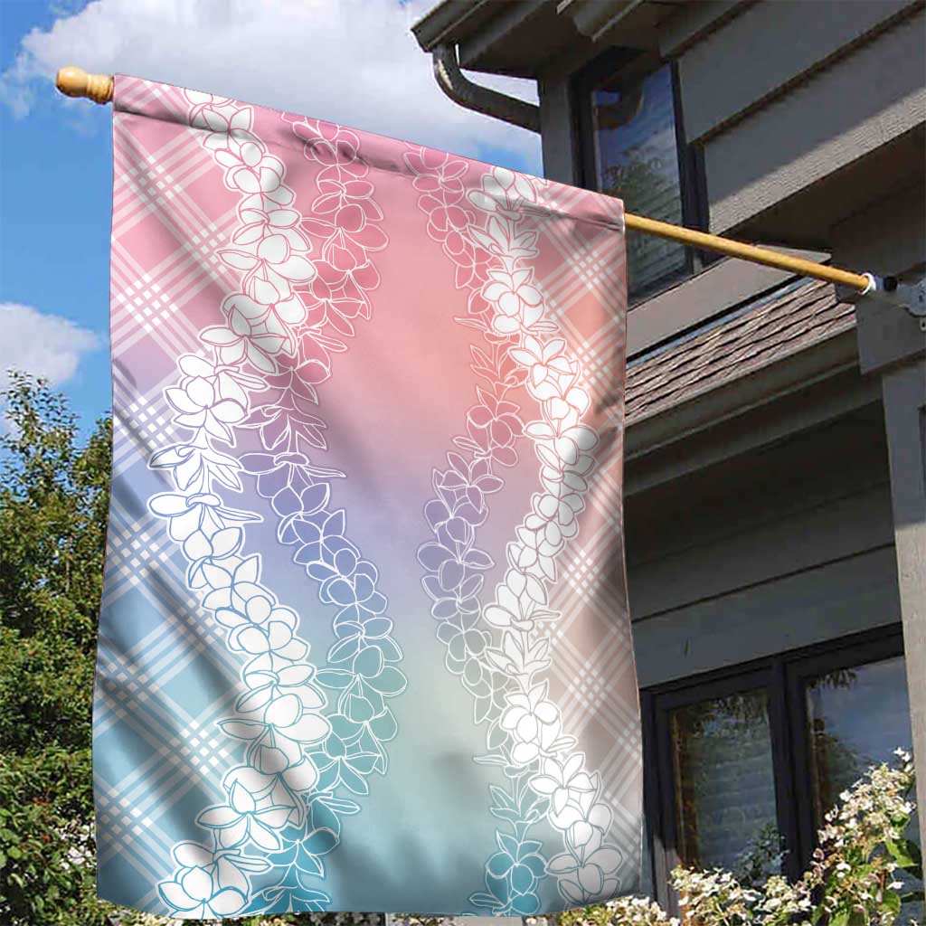 Hawaii Aloha Plumeria Lei Pastel Candy Palaka Garden Flag - Polynesian Pride