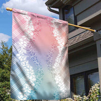 Hawaii Aloha Plumeria Lei Pastel Candy Palaka Garden Flag - Polynesian Pride