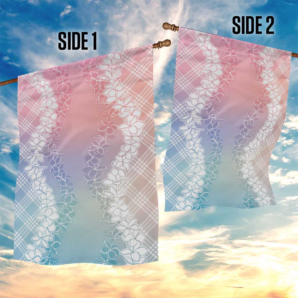 Hawaii Aloha Plumeria Lei Pastel Candy Palaka Garden Flag - Polynesian Pride