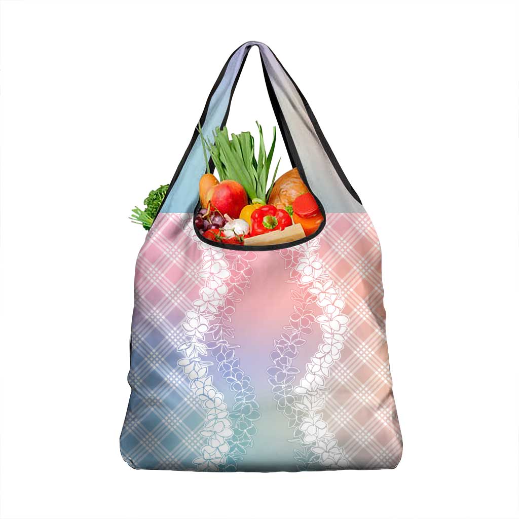 Hawaii Aloha Plumeria Lei Pastel Candy Palaka Grocery Bag LT7 1-pack One Size Pastel - Polynesian Pride
