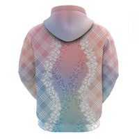 Hawaii Aloha Plumeria Lei Pastel Candy Palaka Hoodie - Polynesian Pride