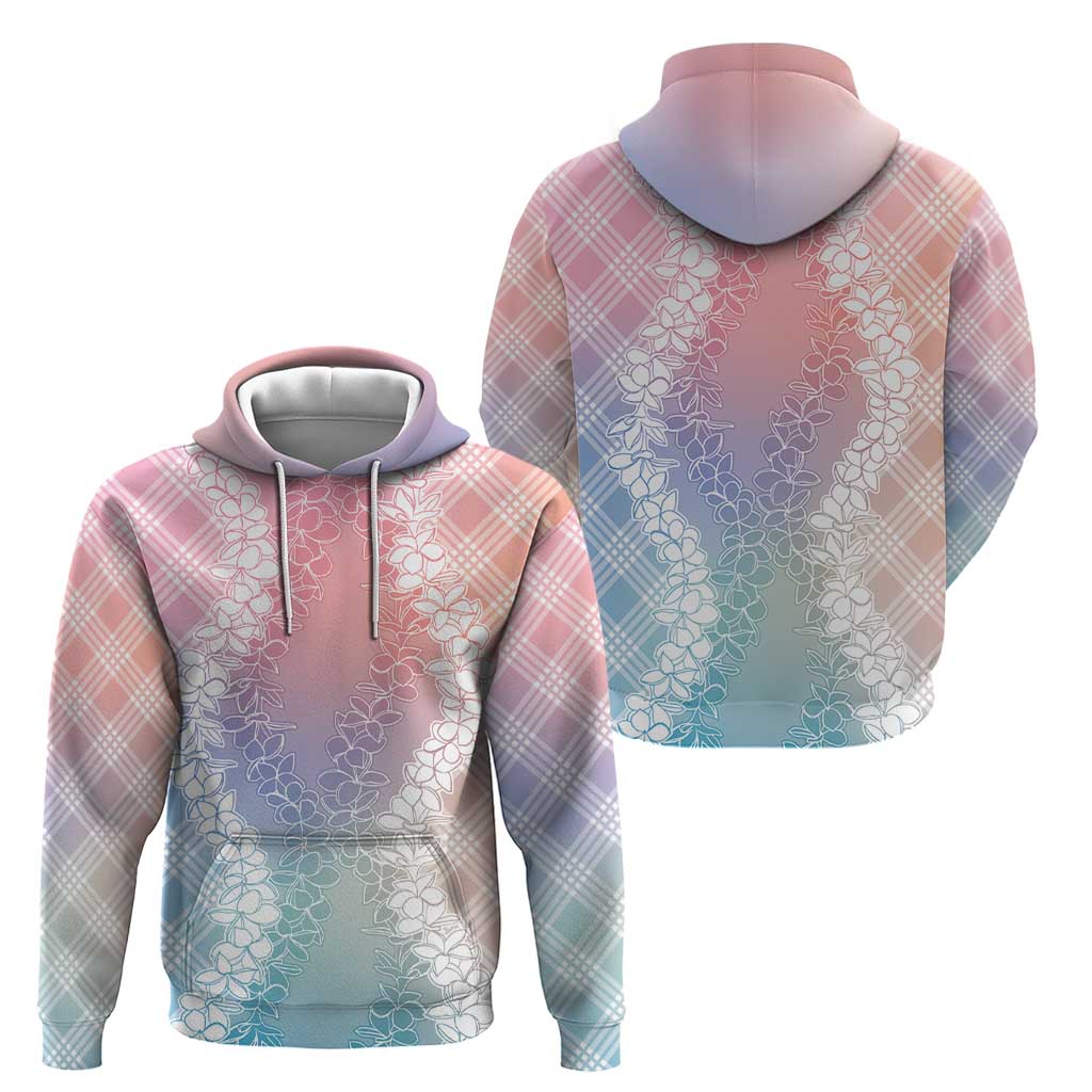 Hawaii Aloha Plumeria Lei Pastel Candy Palaka Hoodie - Polynesian Pride